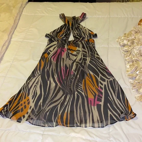 Ali Ro dress women’s 2 black gray pink orange - Picture 1 of 14